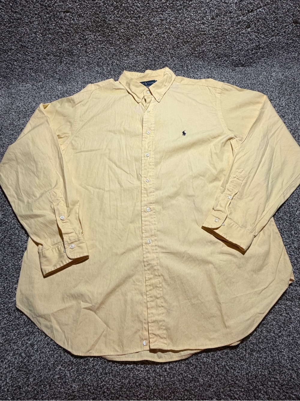 Ralph Lauren Pale Yellow Oxford Button-Down Shirt Long Sleeve Men’s 18,36/37